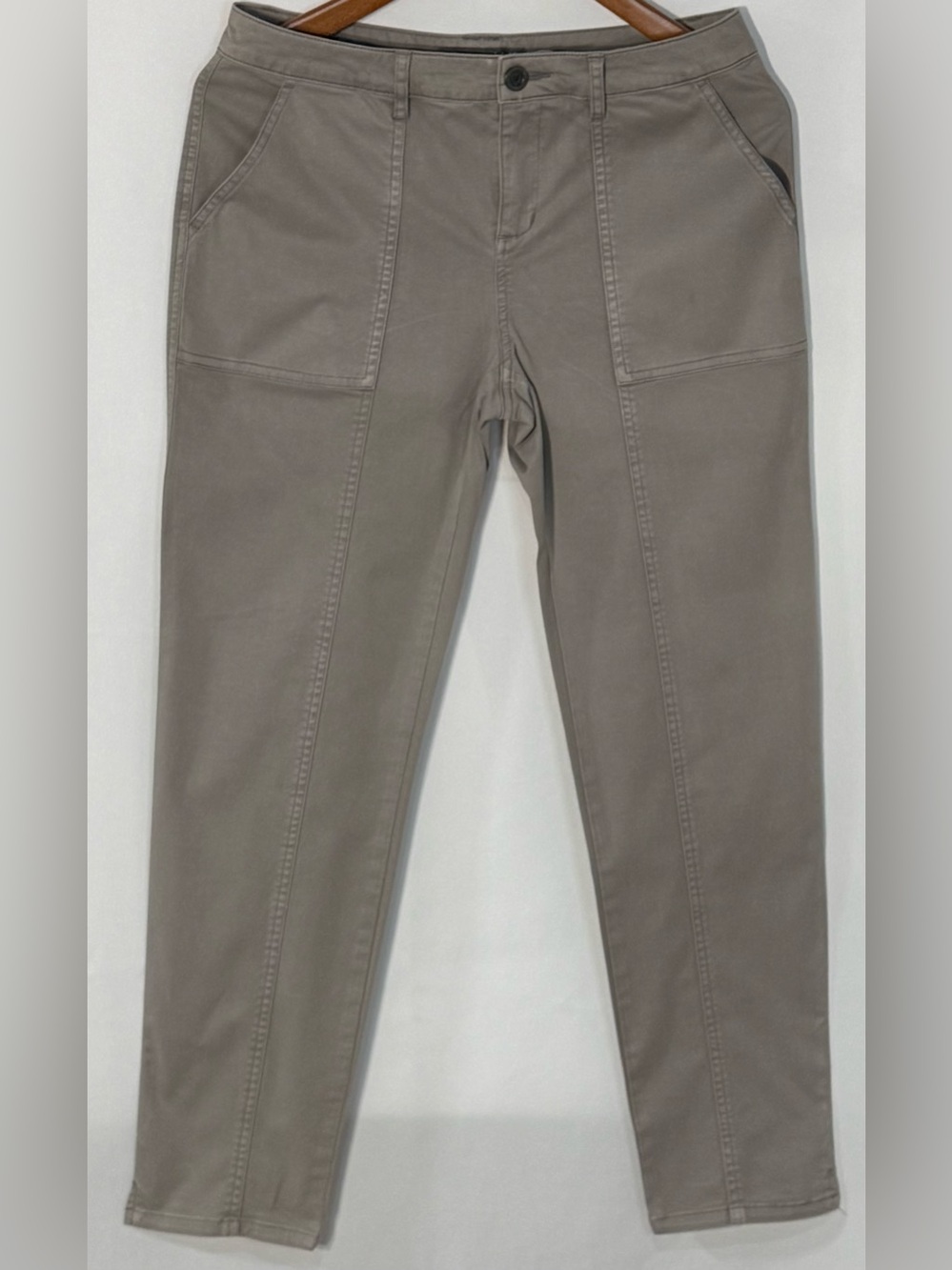 Garnet Hill Light Gray Slim Leg Ankle Pants Size 4 Cotton Blend